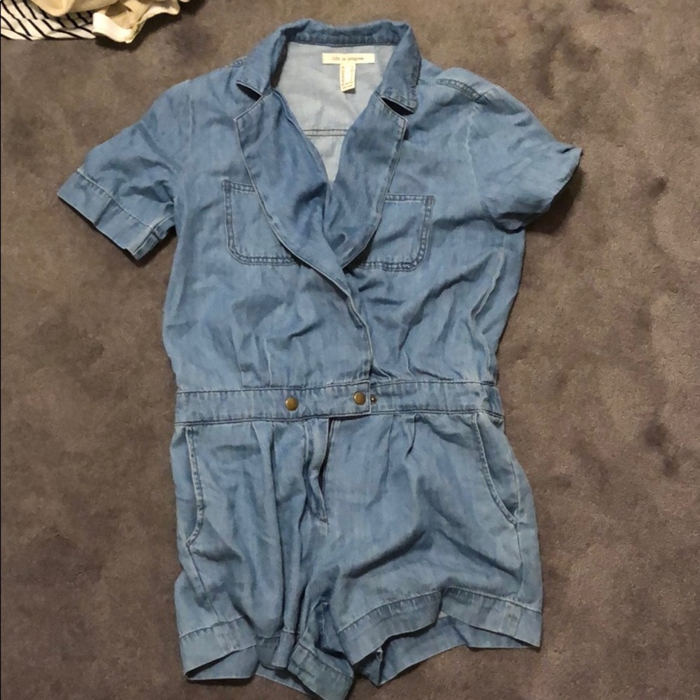 Jean shorts romper